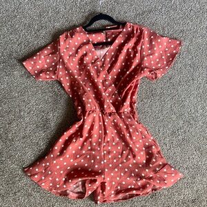 Polka Dot Romper in Red and White
